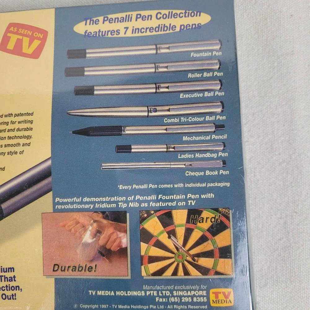 Penalli Pen Collection 7 Piece Set Stainless Steel with 65-Piece Refill Pack NEW